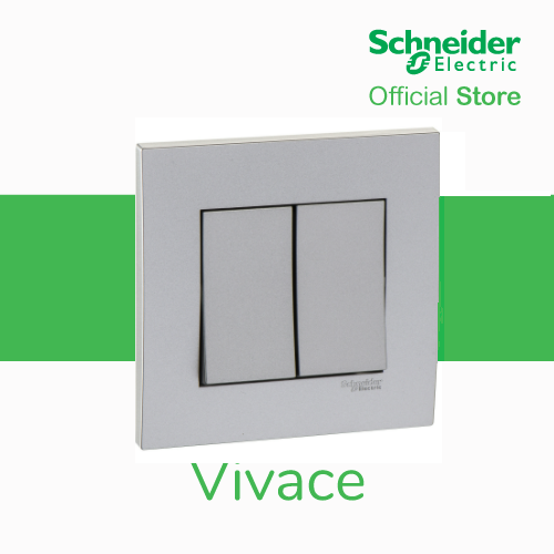 Schneider Electric Vivace 10a 2 Gang Press Switch Aluminium Silver Autogate Shopee Malaysia 6568