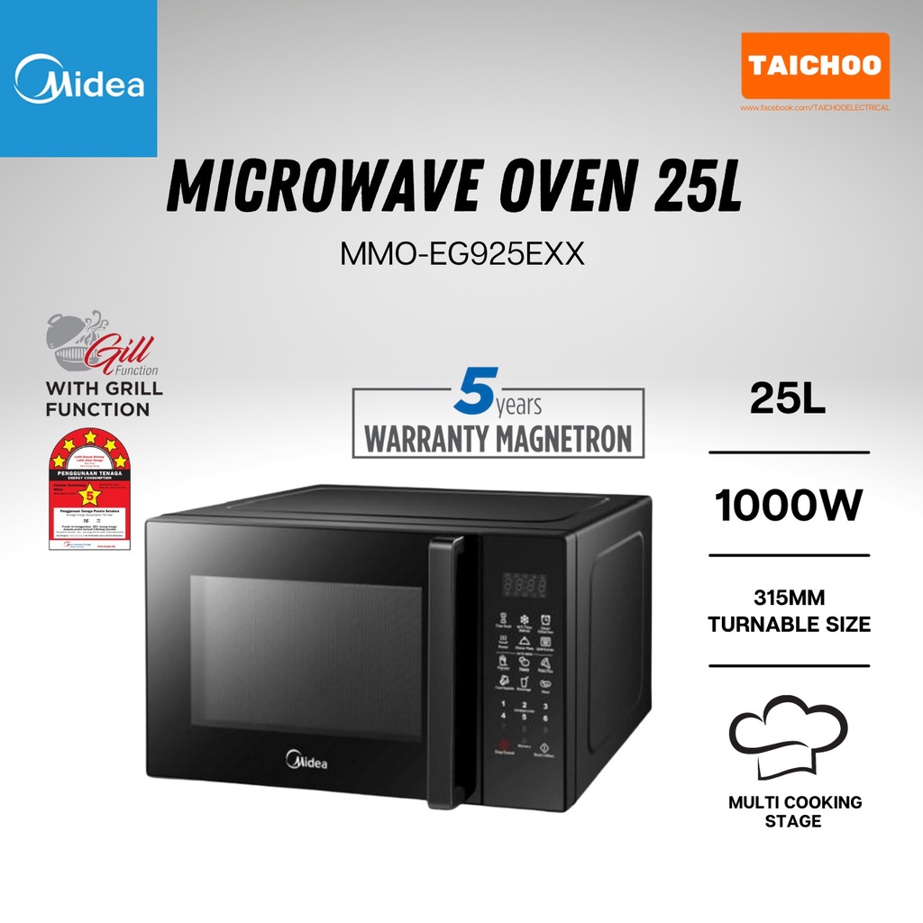 Midea Microwave Oven 25l With Grill Function Mmo Eg925exx Shopee Malaysia 3655