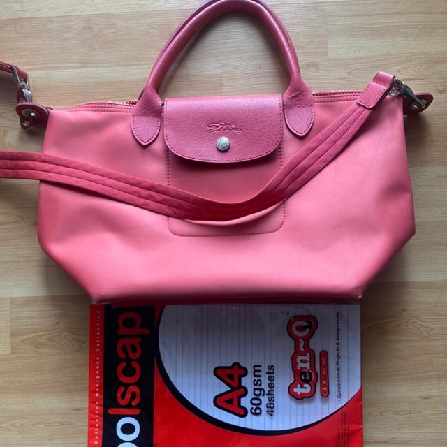 Longchamp Le Pliage Neo Xs Handbag With Strap In Raspberry