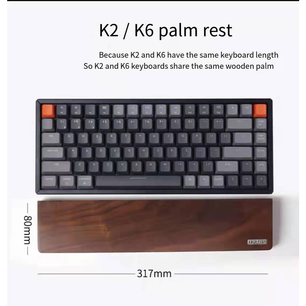 Keychron mechanical keyboard walnut palm rest wristband for K2 K4 K6 K8
