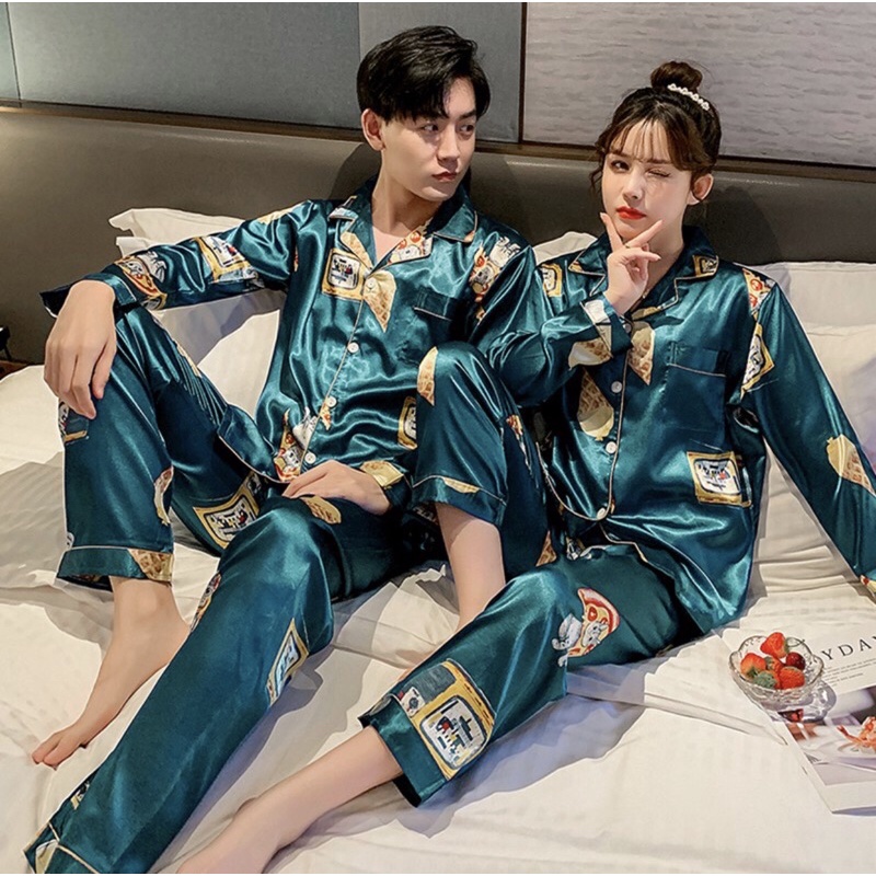 Male/ Female/ Couple Premium Satin Pyjamas Shopee Malaysia