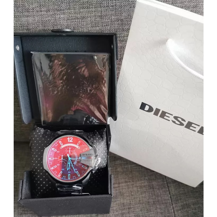 100 ORI Diesel DZ4318 Men s Mega Chief Stainless Steel Chronograph Quartz Watch