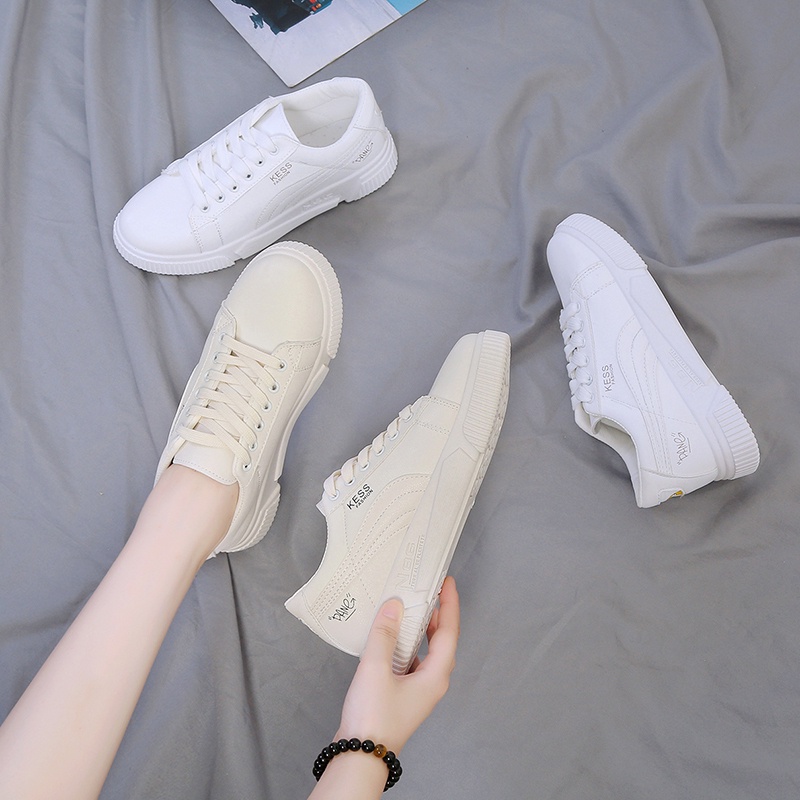 Women's New Flat Sneakers Korean Version Student Casual Leather sport ...