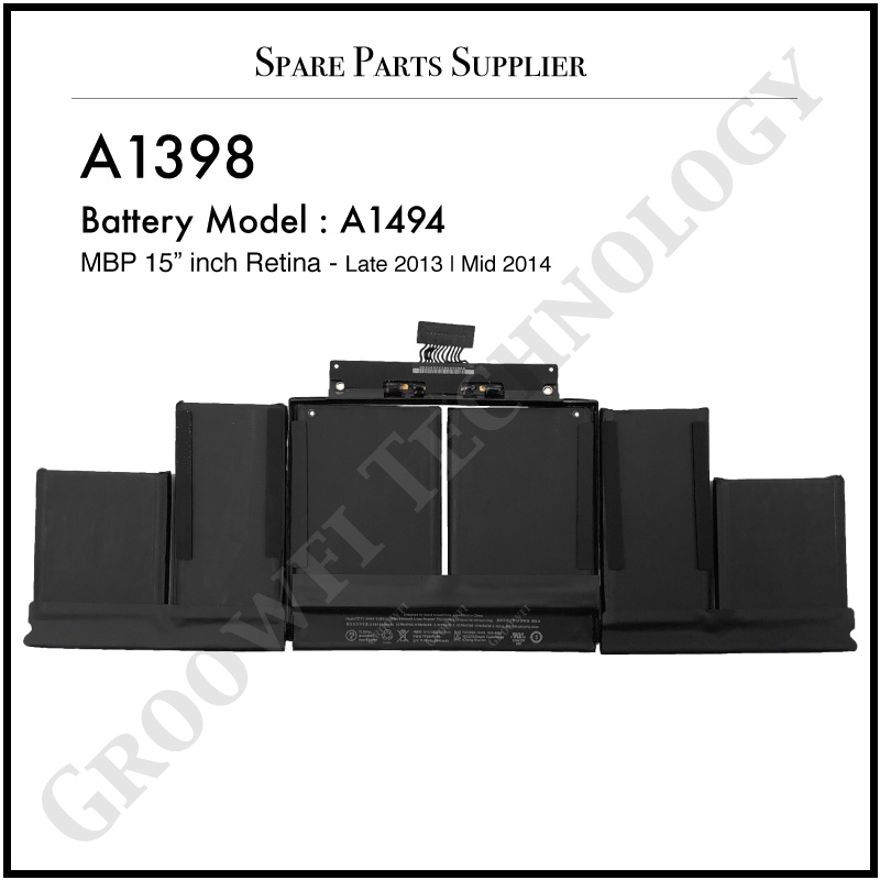 A1494 Battery Replacement for A1398 MBP Pro 15-inch Retina 2013 2014 ...