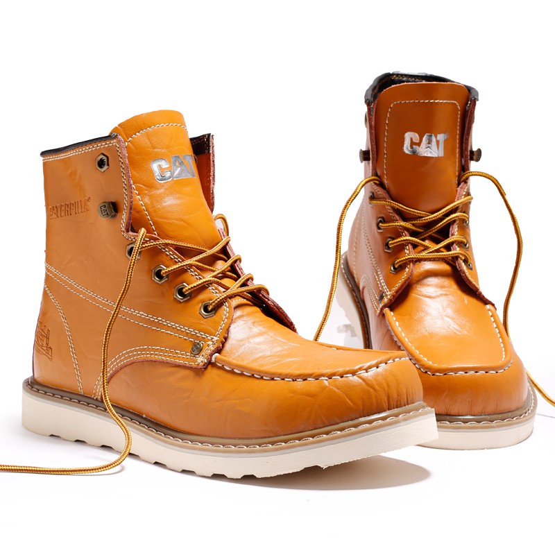 Caterpillar men's leather boots high boots casual work shoes | Shopee ...