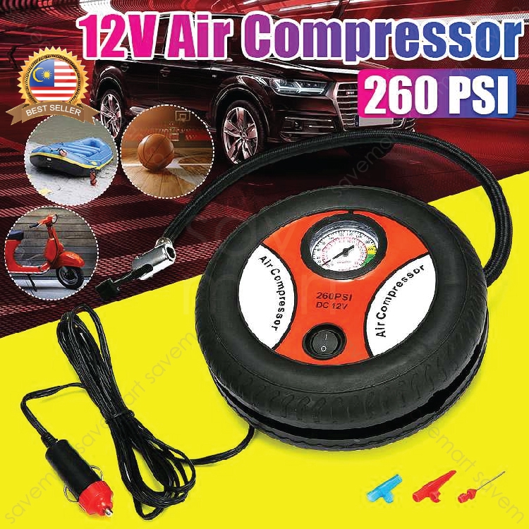 Portable Emergency Air Compressor DC12V For Car/Pam Angin Tayar Kereta