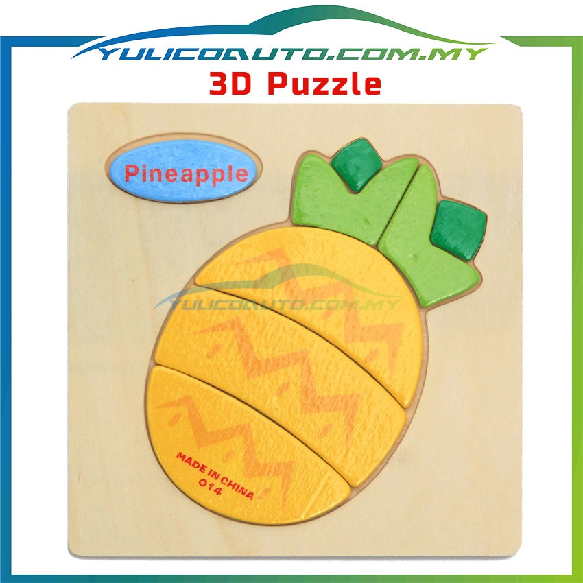 3D Wooden Jigsaw Puzzle Early Learning Kids Cartoon Dimensional ...