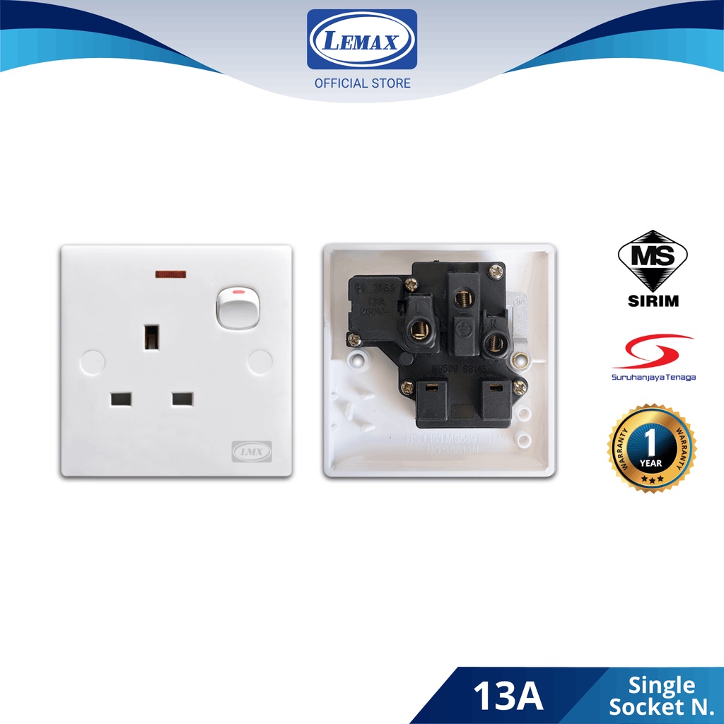 [SIRIM] LMX 10A 13A 15A 20A Wall Switch Socket Door Bell Switch Aircond Switch Double Pole