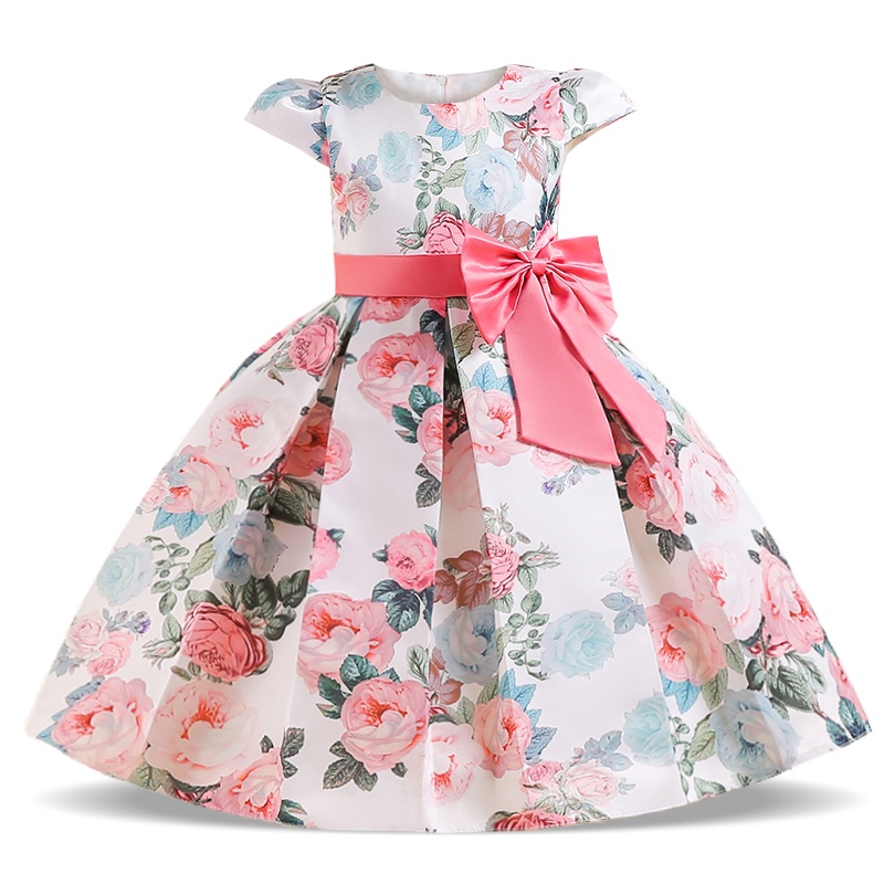 MQATZ Summer Pink Kids Party Dress For Girl Children Costume Vintage Bow Princess Dresses Vestido Girls Clothes Little Bridesmaid L5310 Shopee Malaysia