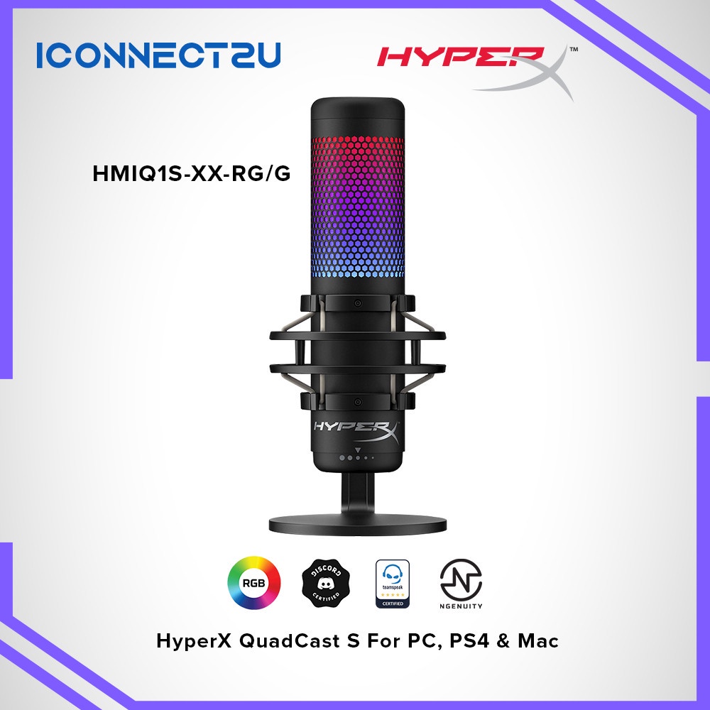 Hyperx Quadcast S Rgb Usb Condenser Microphone For Pc/playstation