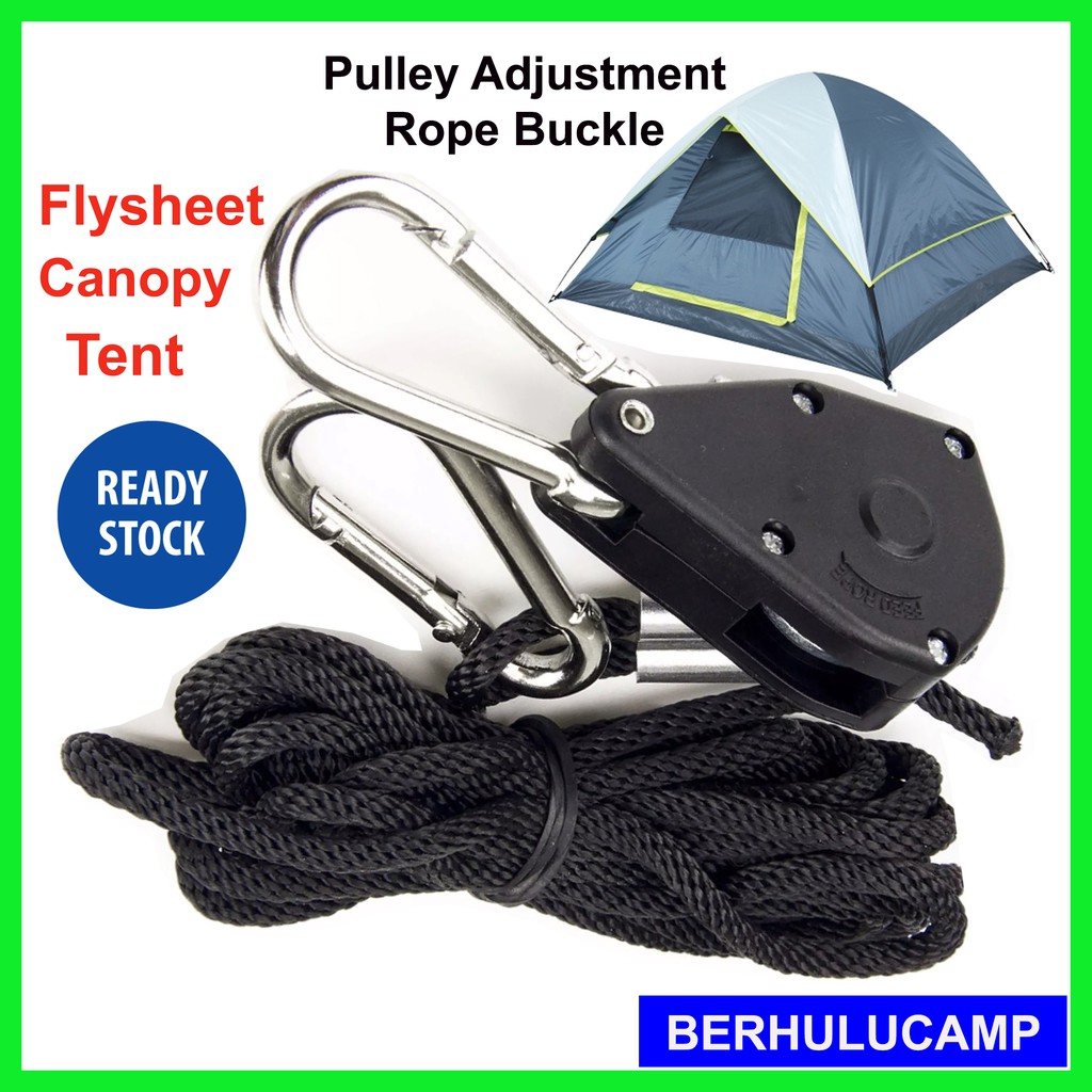 Camping Pulley Adjustment Rope Buckle Tent Canopy Flysheet Camping Rope ...
