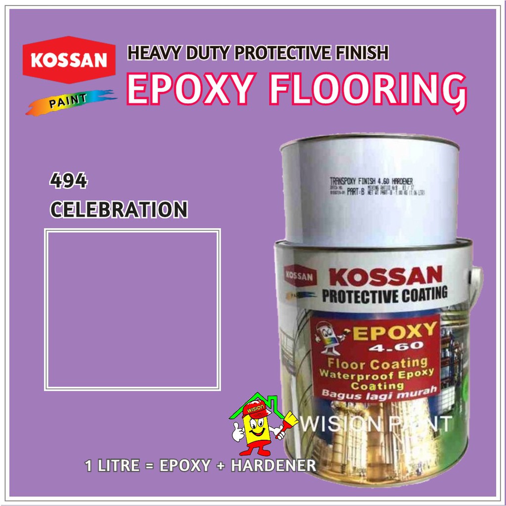 494 CELEBRATION • 1L • Kossan 4.60 • Epoxy Coating • Refurnishing Floor ...