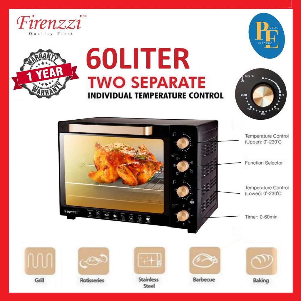 Firenzzi Separate Temperature Control Electric Oven 60L TO3060