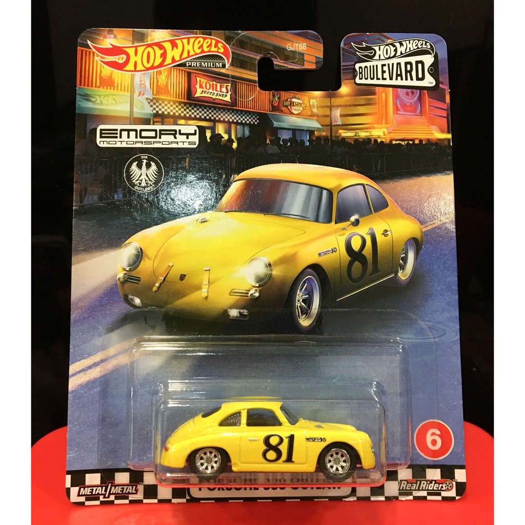 Hot Wheels Boulevard 1/64 – Porsche 356 Outlaw Jaune #6 – Édition 2022 – NEUF Sous Boîte