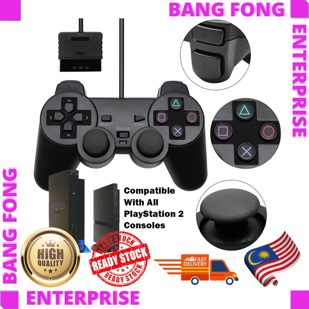 PS2 Playstation 2 Wired Analog Gamepad Controller Vibration Shock