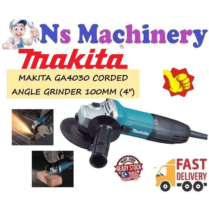 thumbnail image 2 of Makita GA4030 4-Inch Angle Grinder - Compact & Lightweight For Professional Use 2 of 6