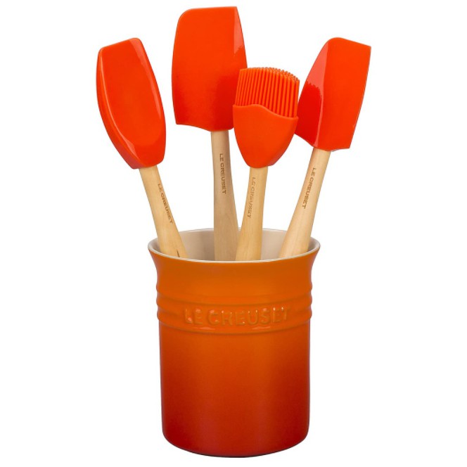 Le Creuset 5peices Silicone Craft Series Utensil Set with Stoneware