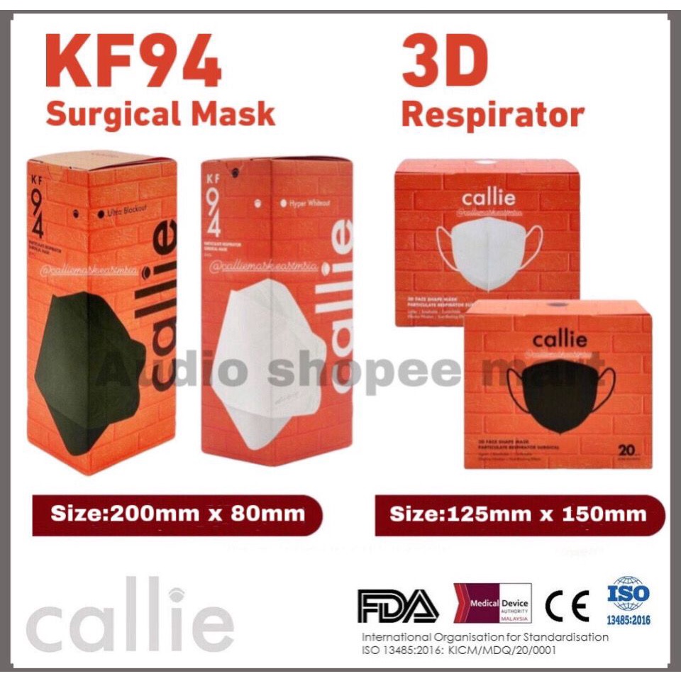 Callie BW KF94 Respiration Surgical Mask / 3D Respirator Surgical Mask ...