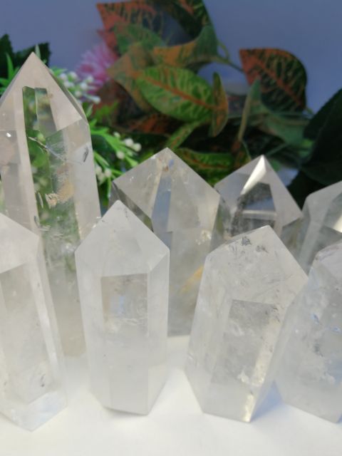 天然白水晶柱六角柱子(十款） Natural White Crystal Cluster | Shopee