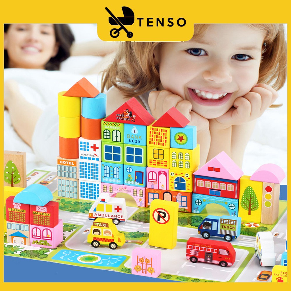 Tenso 160 Pcs City View Building Blocks (100pc block +60 map) Puzzle ...