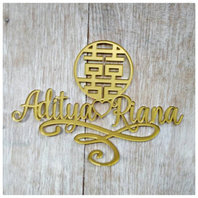 Engagement Engagement Sangjit Cake Topper (change name in notes ...