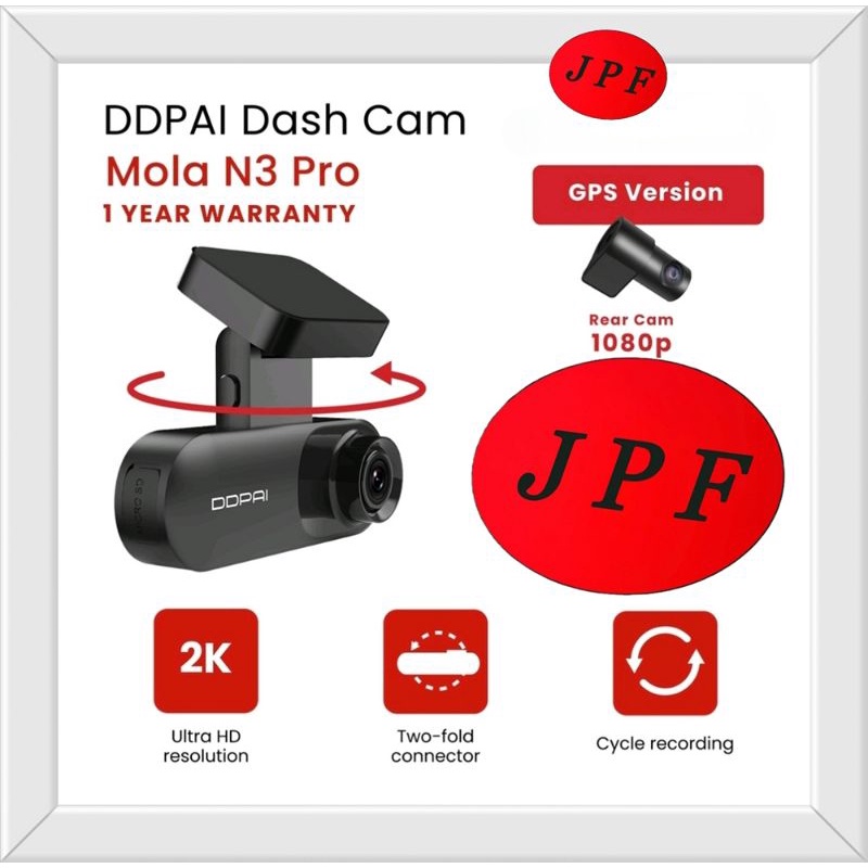 N3 2K 1600P Front and Rear Dash Cam - DDPAI