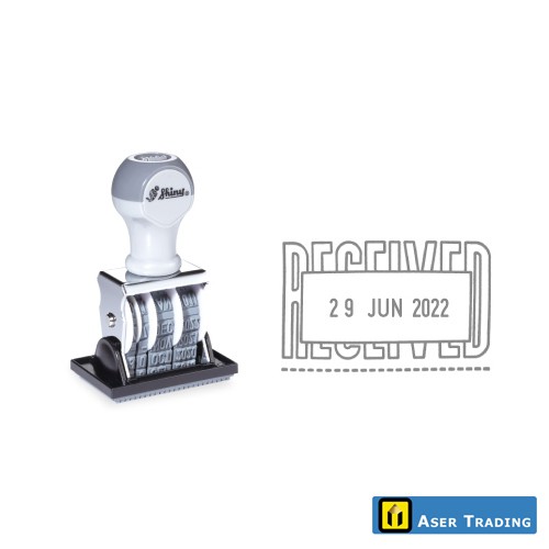 SHINY "RECEIVED" RUBBER STAMP WITH DATE (DIE PLATE DATE STAMP S69