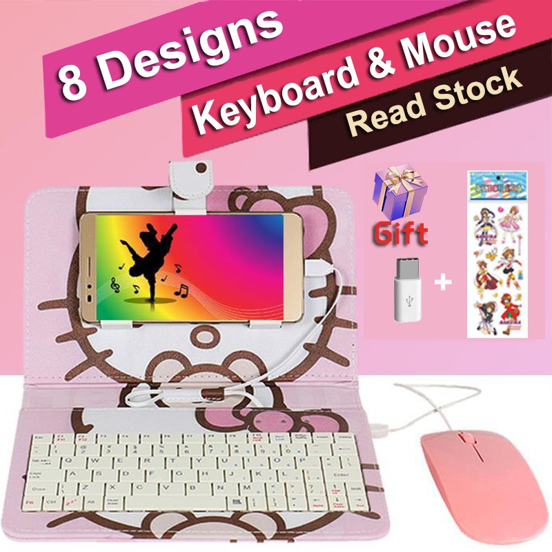 Micro USB TYPE-C Android Phone Keyboard and Mouse Wired Kit With Covers ...
