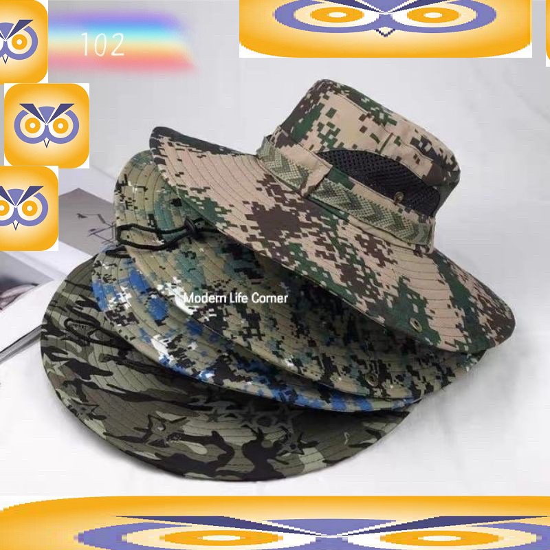 topi bulat saiz besar untuk camping hutan mendaki memancing anti cahaya ...