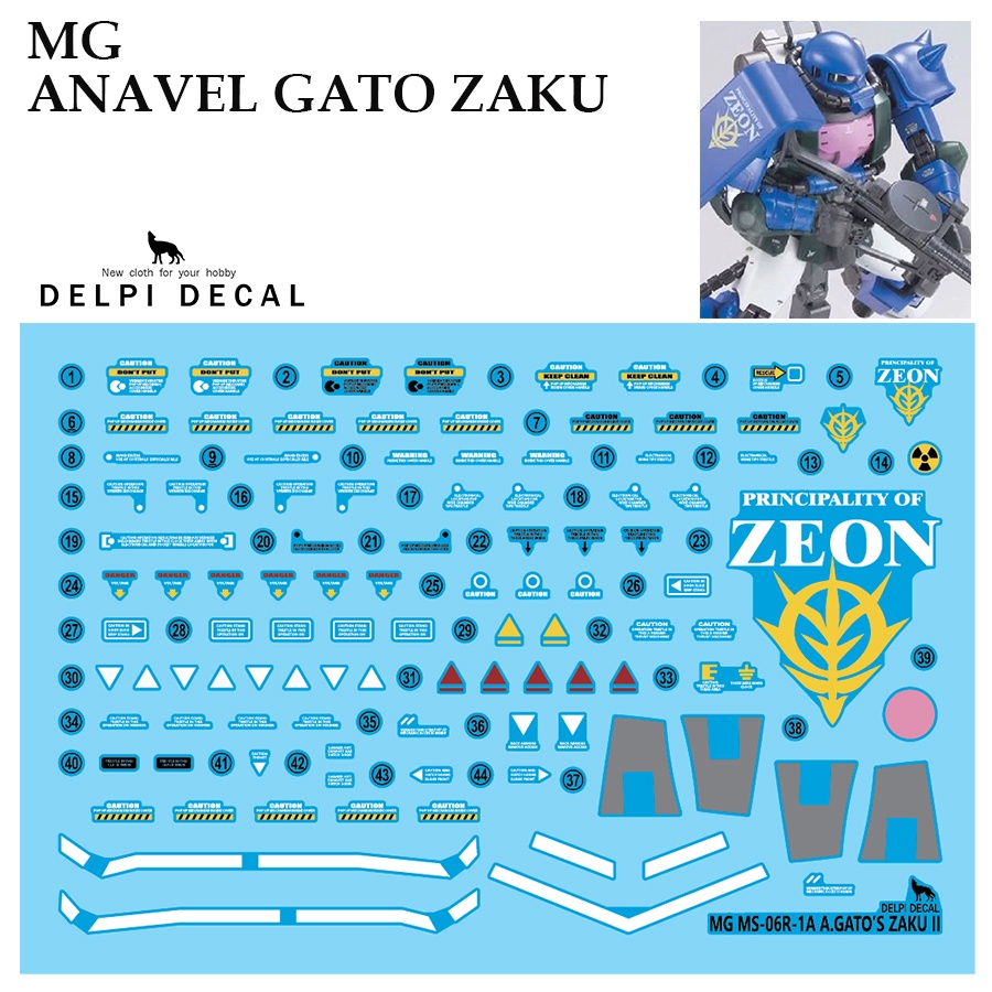 [DELPI DECAL] 213 MG 1/100 ANAVEL GATO ZAKU WATER SLIDE DECAL MODEL KIT ...