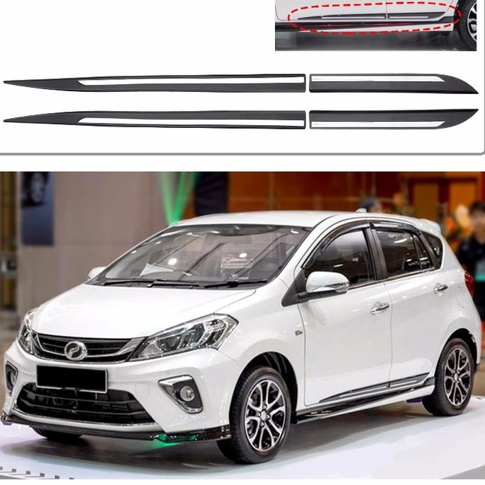 Perodua Myvi 2018/2019 Side Door Molding Trim Guard with Chrome (Ready