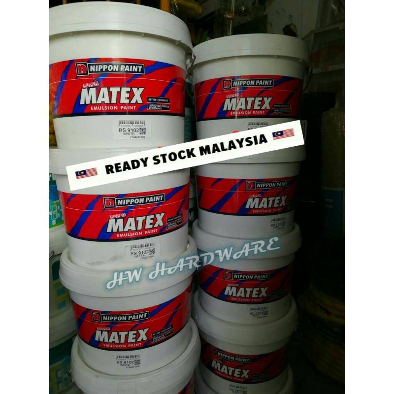⭐7 LITER NIPPON PAINT MATEX EMULSION PAINT WHITE BS 9102 🆗 Shopee