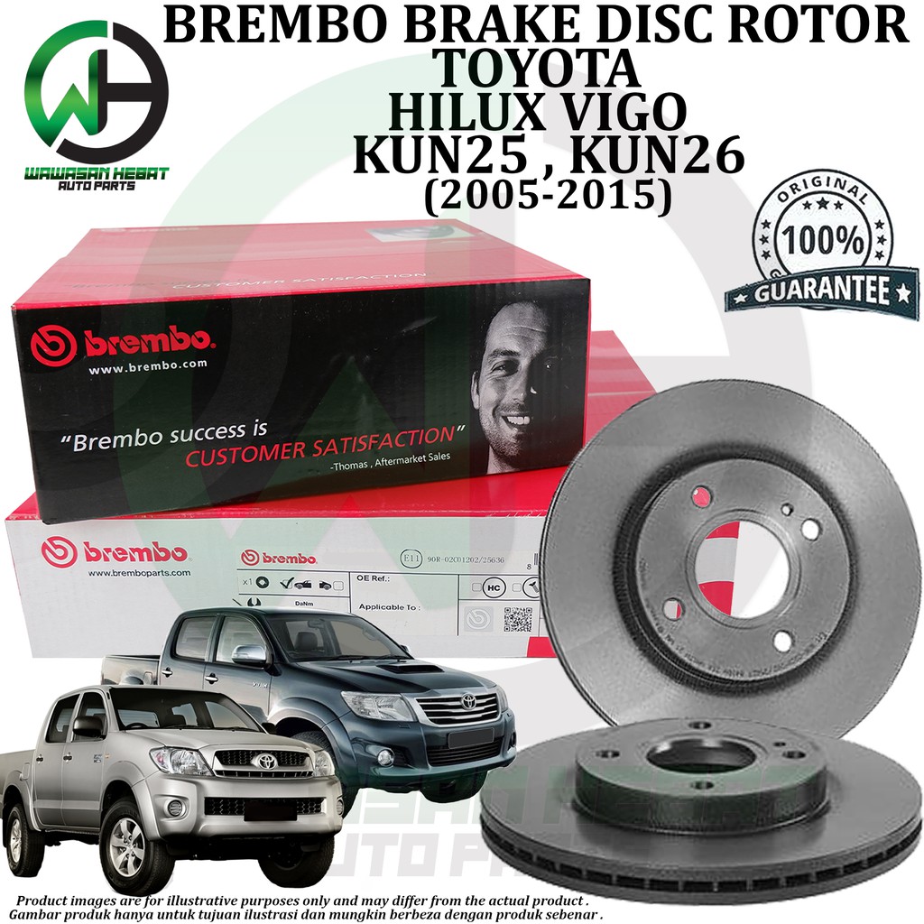 Toyota Hilux Vigo KUN25 , KUN26 Front Brake Disc Rotor Brembo [ 1Pair ...