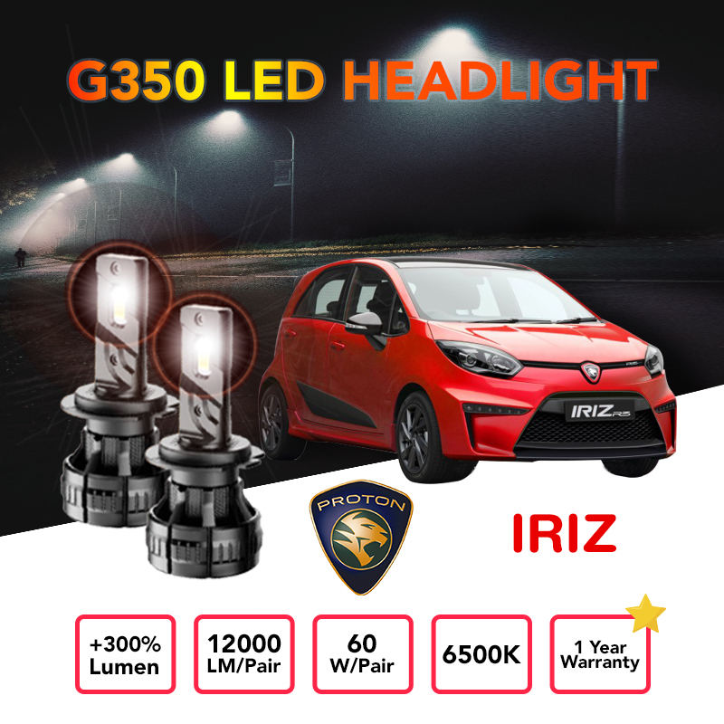 [PROTON] Iriz 1 Year Warranty Car LED Headlight Bulb H7 H8/H11 Hi/Lo