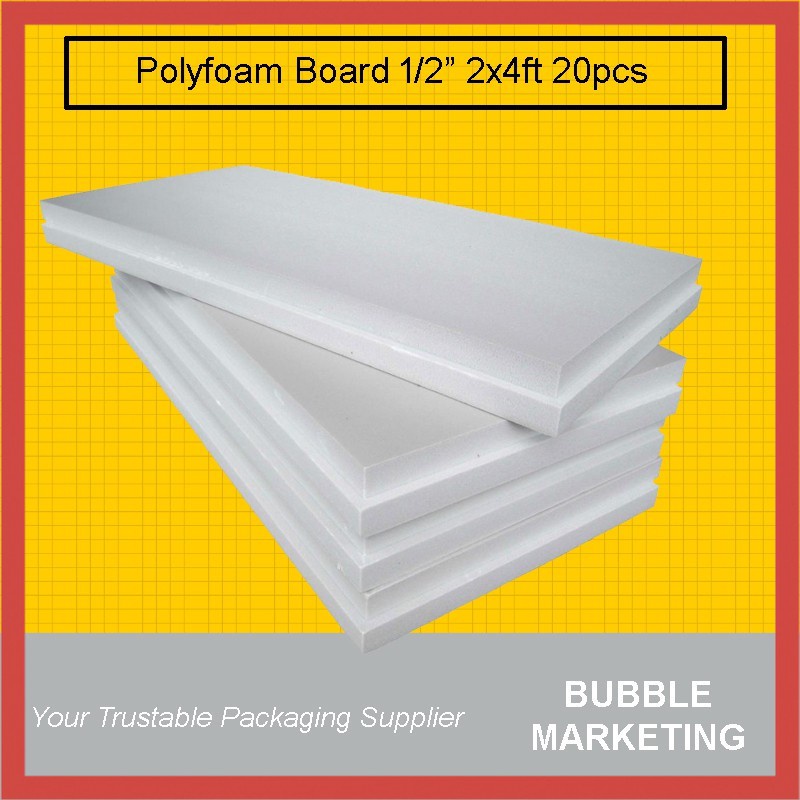 masterborong Polystyrene Foam Board 1/2 Inch 2x4ft (20pcs) Kabus Putih ...