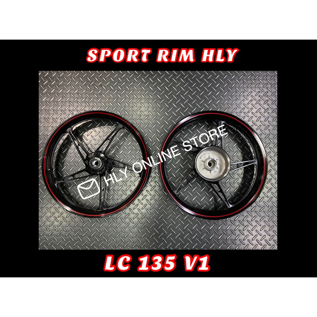 Sport Rim Yamaha 135LC LC 135 LC135 V1 100% Original HLY ( Hitam BLACK ...