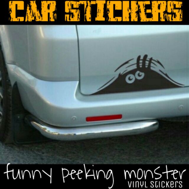 [24 HOURS SHIP] STIKER KERETA FUNNY PEEKING MONSTER / CAR STICKER FUNNY ...