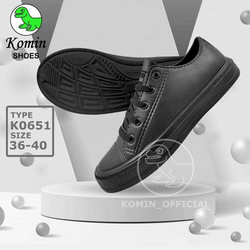 HITAM Komin Black Waterproof School Shoe Zone K0651 SIZE 3640 Shopee Malaysia