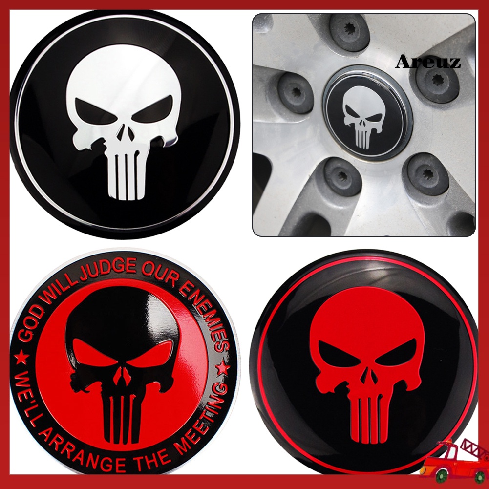 ARUniversal Skull Zinc Alloy Auto Car Tyre Wheel Center Hub Cap
