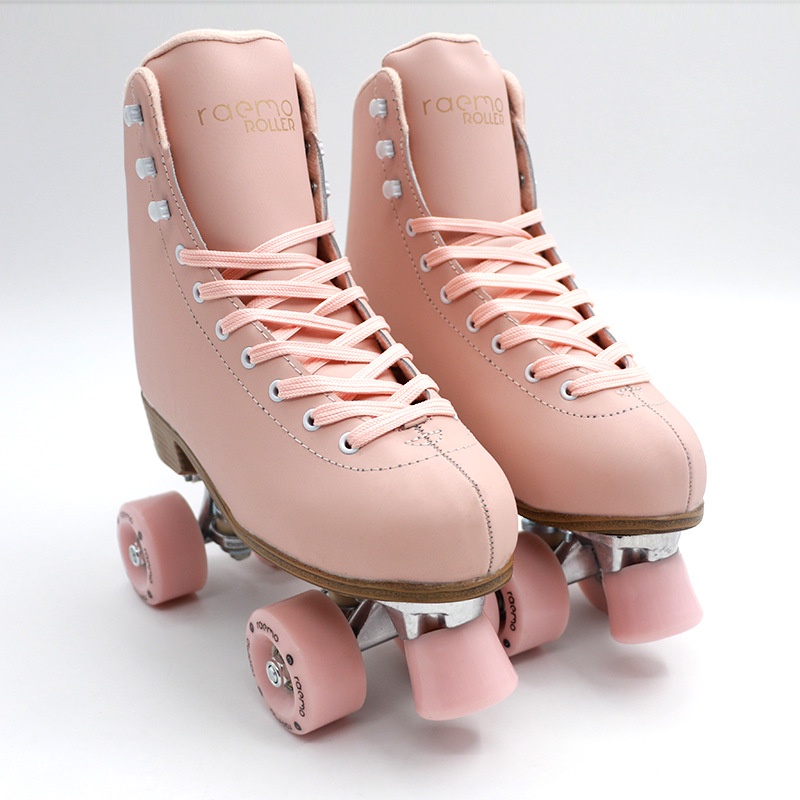 new pattern Leather skating shoe adults double row skates roller skating  rink aluminum base bracket roller skating shoes men's and women's roller