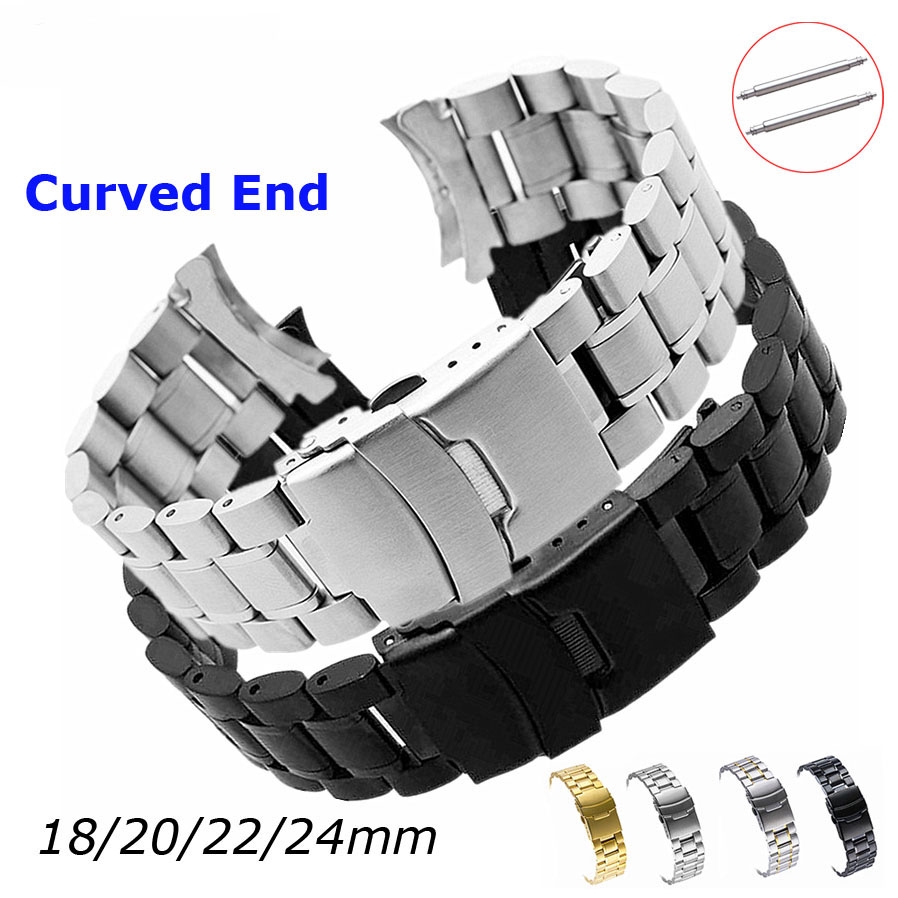 24mm curved discount end watch strap