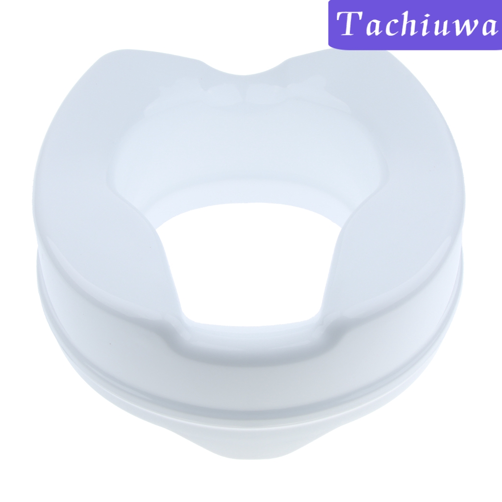 [tachiuwaMY] Portable Elevated Raised Toilet Seat Riser, White Color