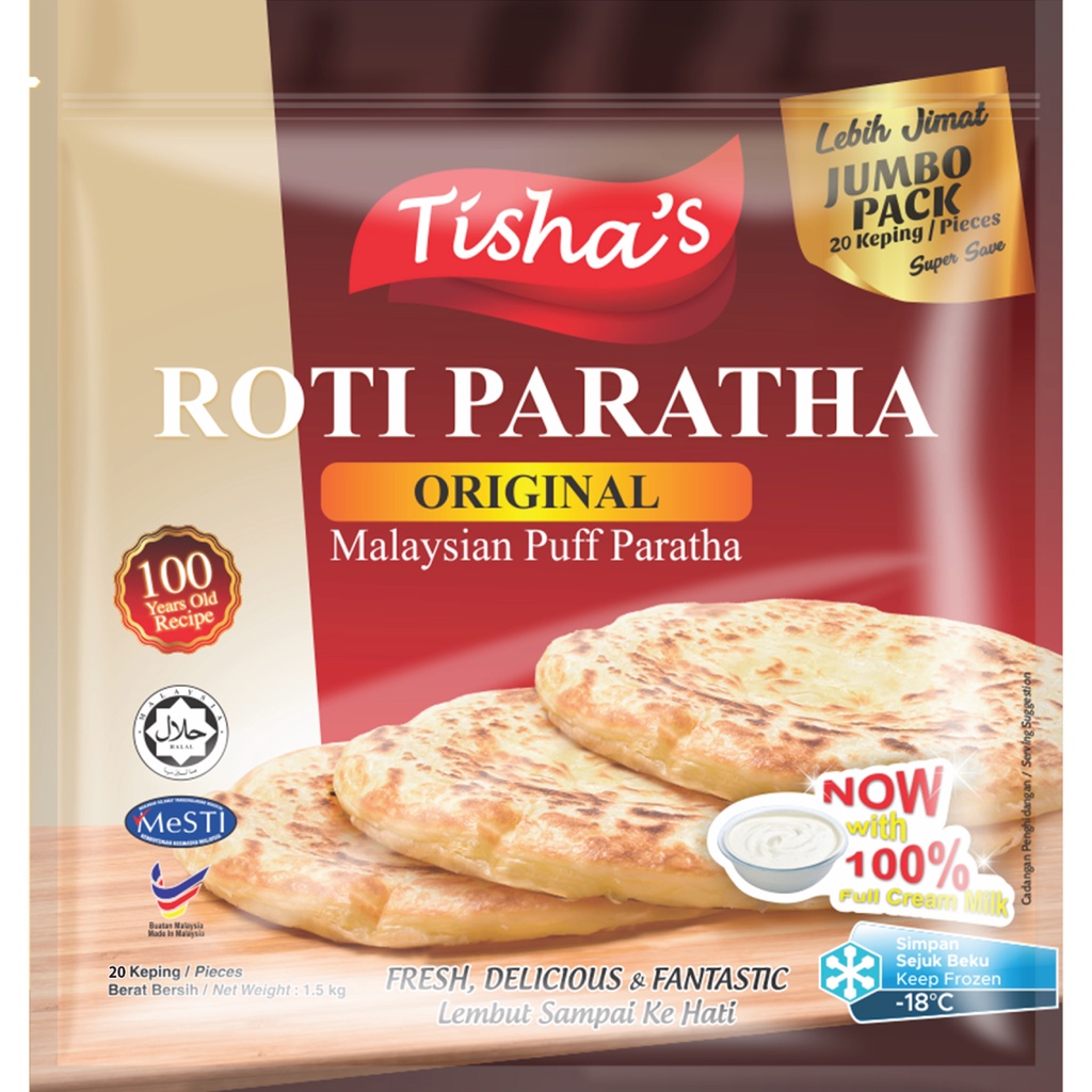 Tisha's Roti Paratha Original Jumbo, Lebih Jimat (PENGHANTARAN SEKITAR ...