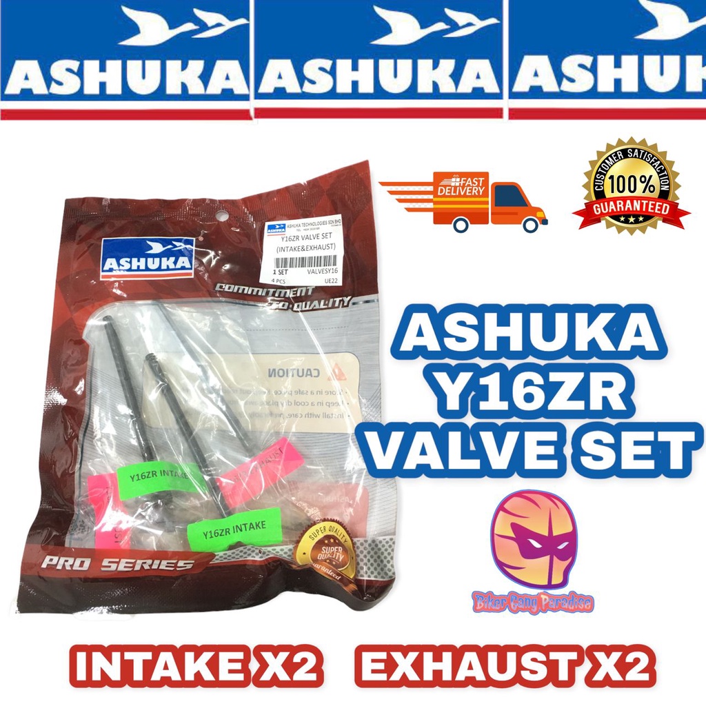ORIGINAL ASHUKA Y16ZR VALVE FULL SET (INTAKE x2/ EXHAUST x2) Y16