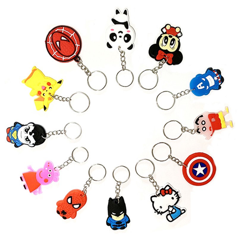 Cartoon Cute Animal Mickey Minnie Silicone Key Ring Keychain Backpack ...
