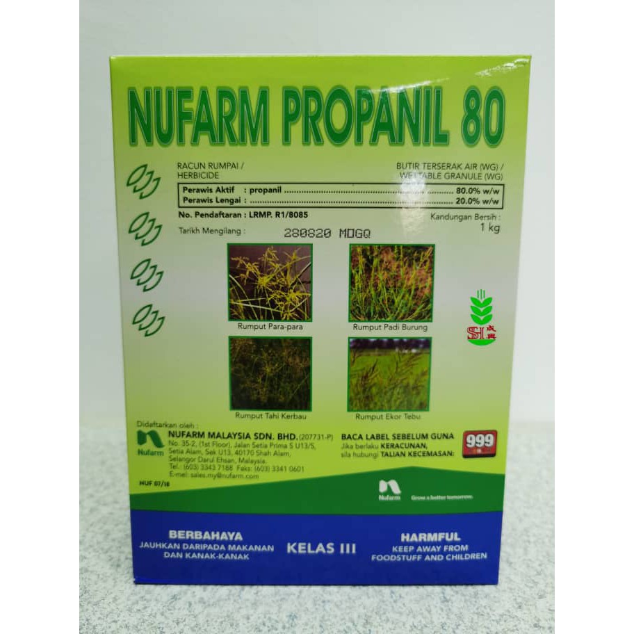 NUFARM PROPANIL 80 1KG Propanil 80% Rumput Air/Rumput Para Para/ Rumput ...