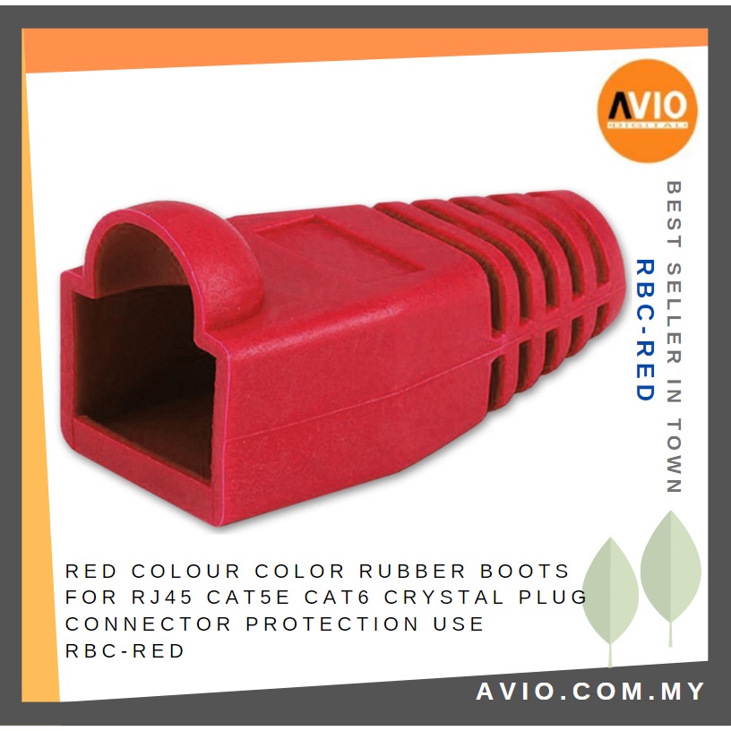 Red Colour Color Rubber Boots for RJ45 Cat5e Cat6 Crystal Plug ...