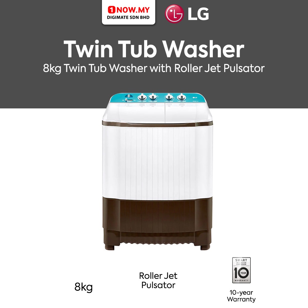 LG 8kg Twin Tub Washer WP-800G (Roller Jet Pulsator) | Shopee Malaysia