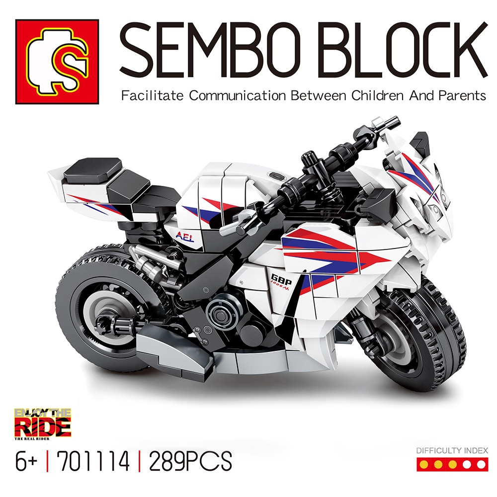 [Free Display Baseplate] Sembo Block Motor BikEnjoy the Ride Techinque ...