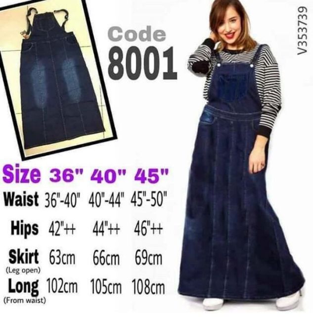 Denim overall skirt size chart hotsell